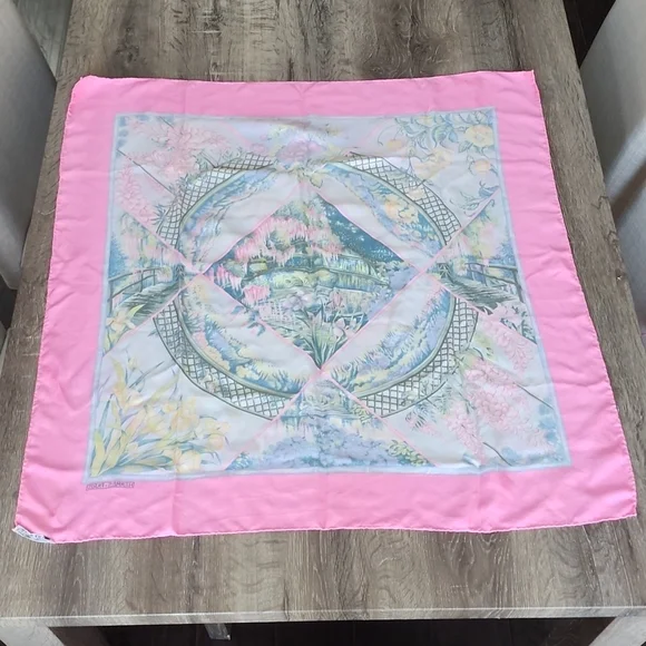 Original Rare 1989 Hermès Paris Silk Scarf “ Giverny” by Laurence Bourthoumieux - Picture 14 of 15